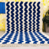 Radiant Blue Beni Ouarain Rug by Artirug | Authentic Handwoven Moroccan Wool Carpet | Azilal Berber Living Room Rug